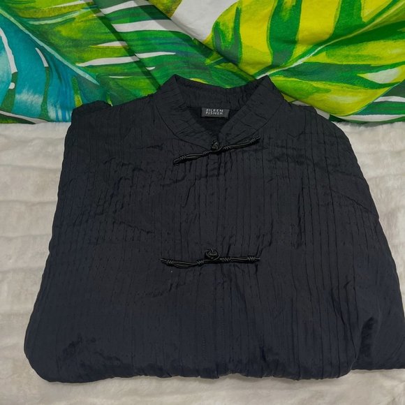 EILEEN Fisher Women's Small Black Silk Toggle Dinner Fall Autumn Goth Jacket - Picture 4 of 14